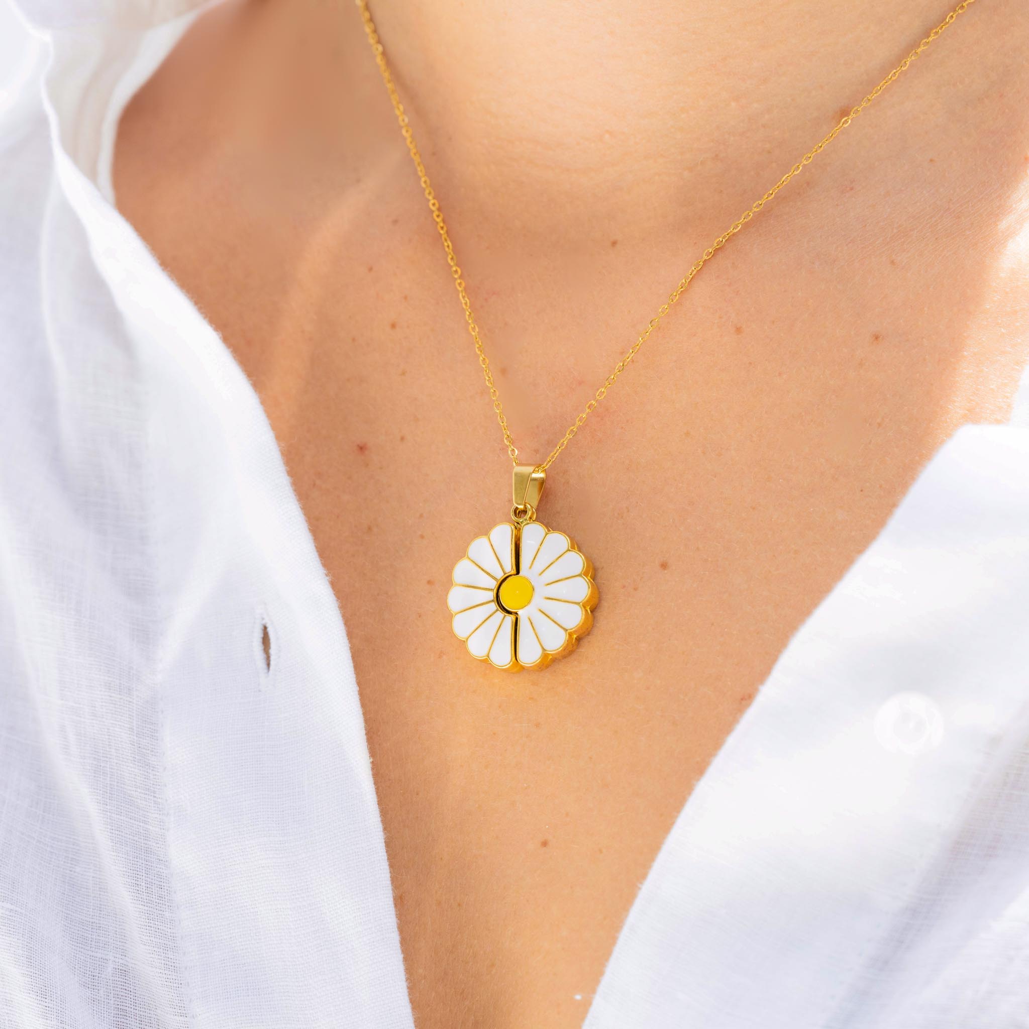 Collier Argent 925 Marguerite : Lili Clément : boutique de bijoux fantaisie