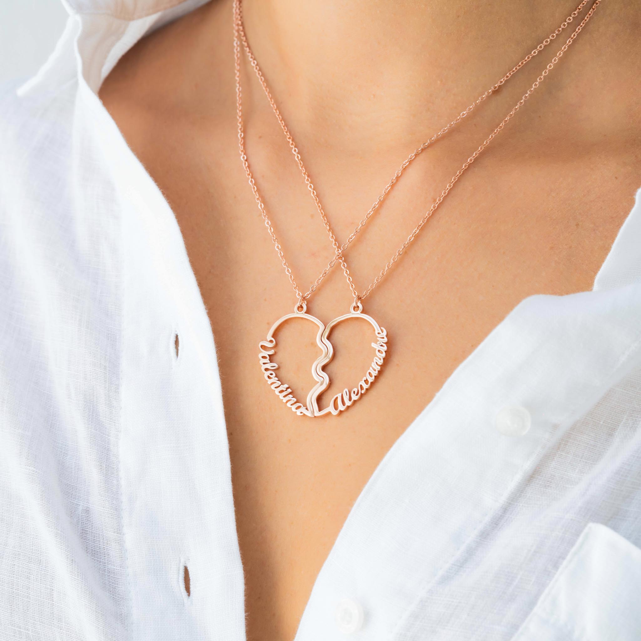 Parure Gioielli Fantasia - Collana Pendente + Orecchini In Vetro Cuore Marrone - 3 Pezzi - Foto 5