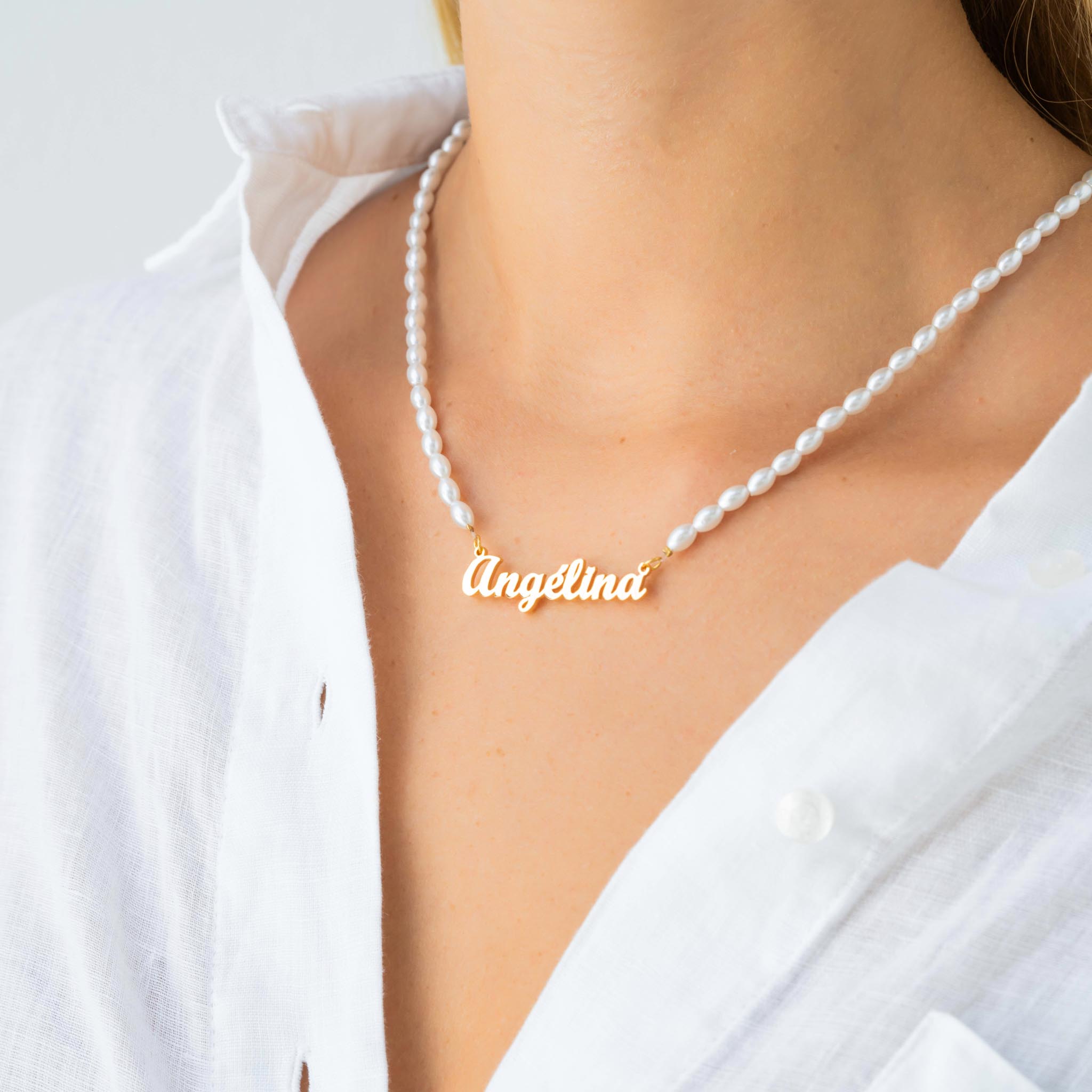 Collier Personnalisé Avec Prénom Ou Mot Choisi - Perles En Bois Et Caoutchouc - Marque CHEAPATLEAST - Neuf Avec étiquettes