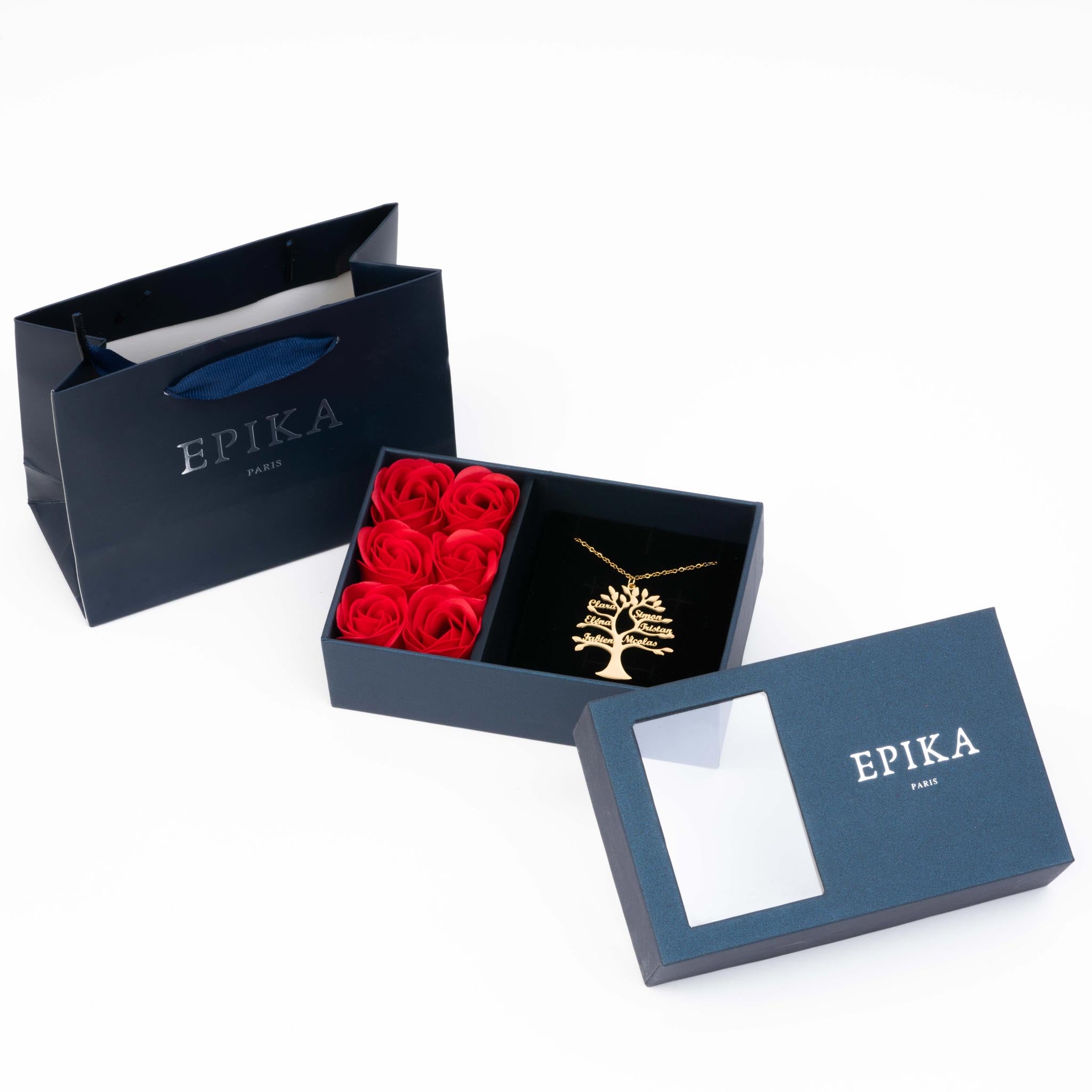 Emballage cadeau 6 roses